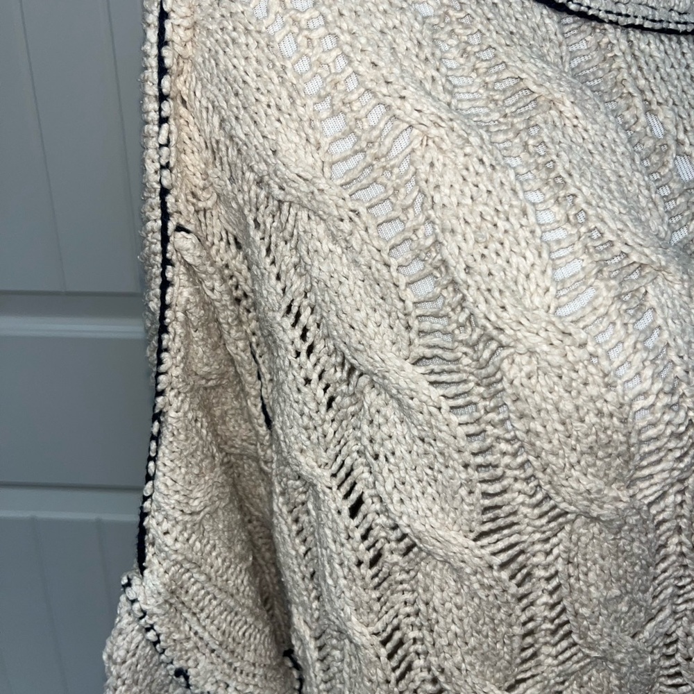 We The FreeMorgan  Cream Cable Knit Sweater oversized - Picture 2 of 6
